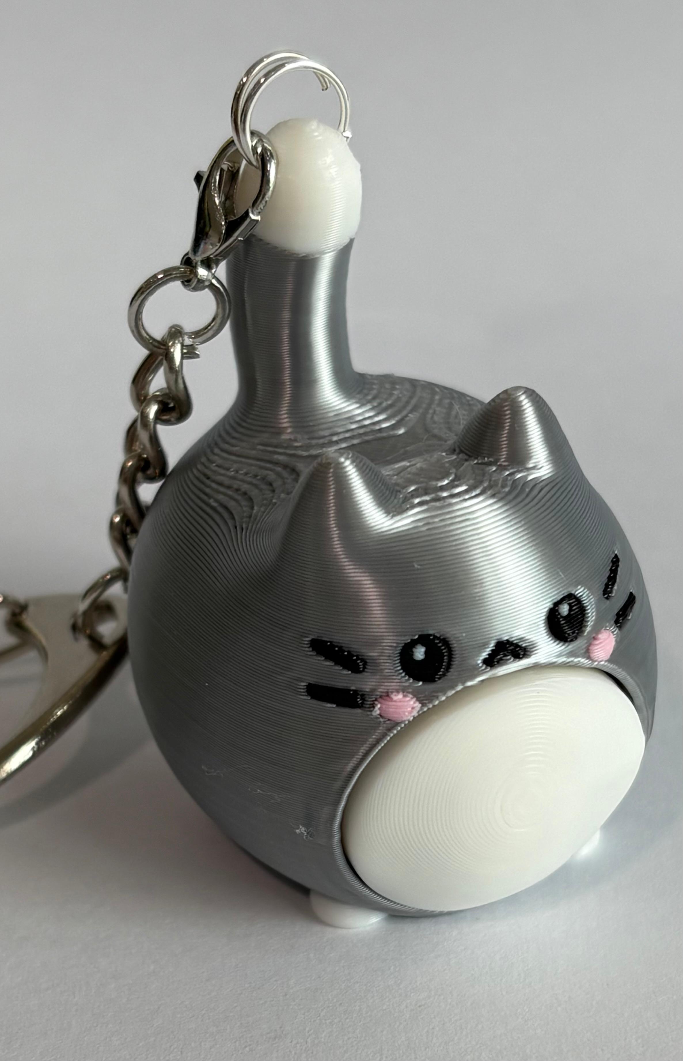 Cat Tummy clicky keychain