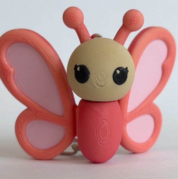 Pink Butterfly flexi keychain